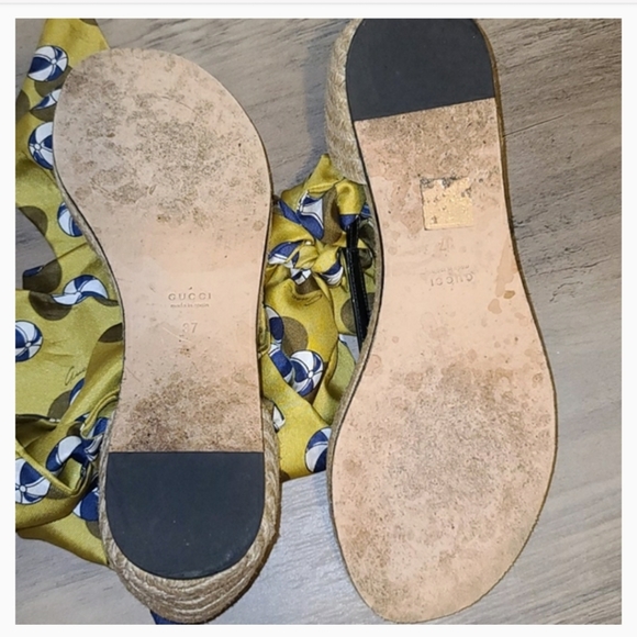 ๐ GUCCI ESPADRILLE SATIN SANDALS ๐ - Picture 8 of 12